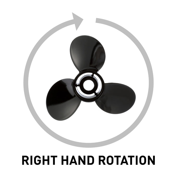 Quicksilver Black Diamond 3-Blade Aluminum Propeller, 13.25" Diameter x 17" Pitch, Right Hand Rotation