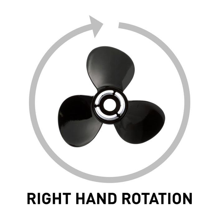 Quicksilver Black Diamond 3-Blade Aluminum Propeller, 14" Diameter x 10" Pitch, Right Hand Rotation