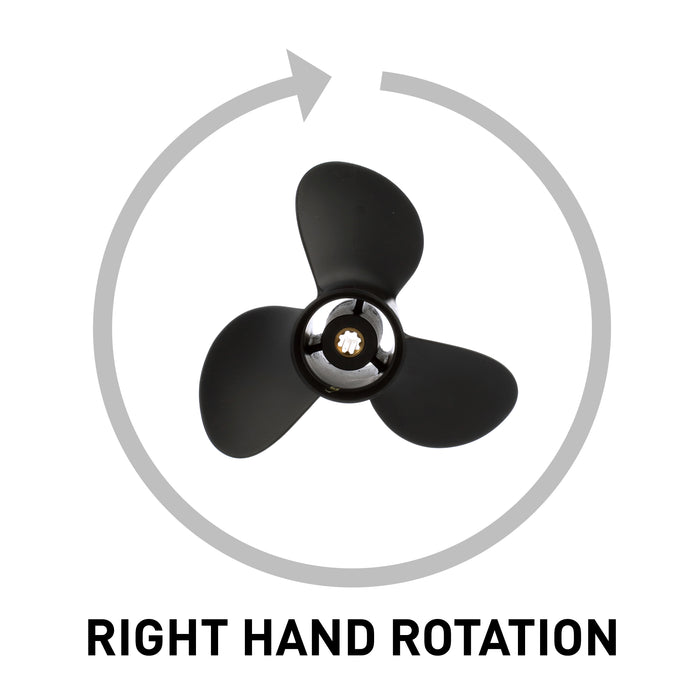 Quicksilver Black Diamond 3-Blade Aluminum Propeller, 9.25" Diameter x 10" Pitch, Right Hand Rotaion