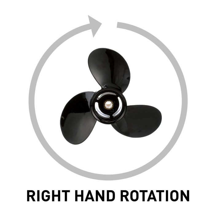 Quicksilver Black Diamond 3-Blade Aluminum Propeller, 9.3" Diameter x 10" Pitch, Right Hand Rotation