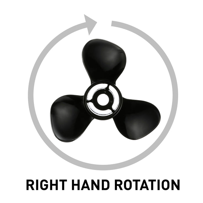 Quicksilver Black Diamond 3-Blade Aluminum Propeller, 16" Diameter x 14" Pitch, Right Hand Rotation