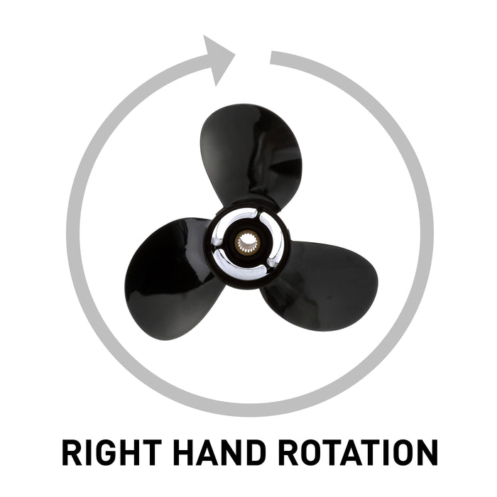 Quicksilver Black Diamond Bravo Two Propeller Black Finish, 17.5" Diameter x 23" Pitch, Right Hand Rotation