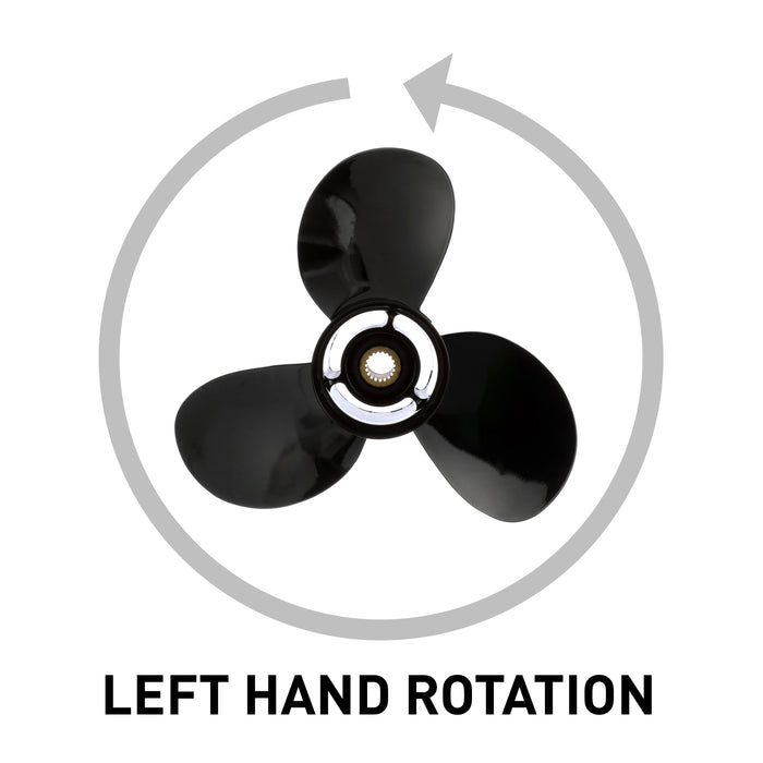 Quicksilver Black Diamond Bravo Two Propeller Black Finish, 19.25" Diameter x 15" Pitch, Left Hand Rotation
