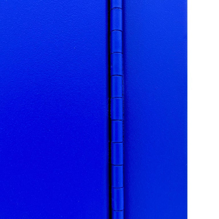 1045M-293T FM Approved, Corrosive Storage Cabinet, 45 Gallon, 2 Doors, Manual Close, 2 Shelves, 3 Plastic Trays, Blue