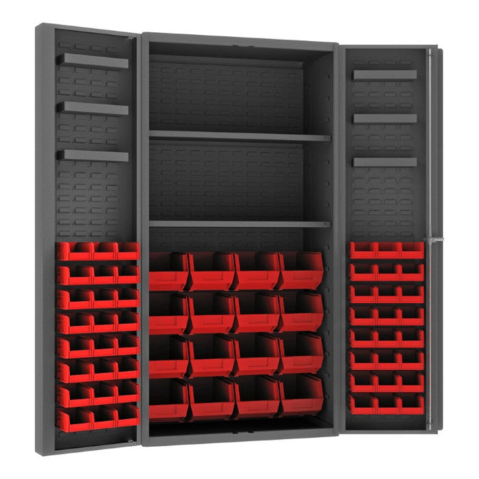 DC36-642S6DS-1795 Cabinet, 2 Shelves, 64 Red Bins