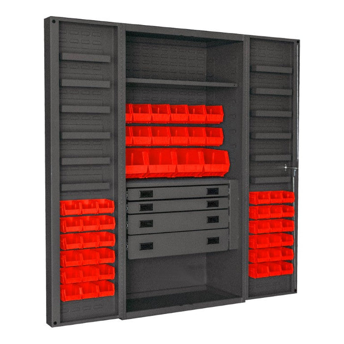 DCBDLP524RDR-1795 4 Drawer Cabinet, 2 Shelves, 52 Bins