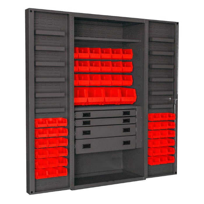 DCBDLP584RDR-1795 4 Drawer Cabinet, 2 Shelves, 58 Bins