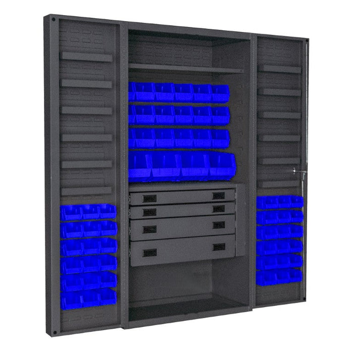 DCBDLP584RDR-5295 4 Drawer Cabinet, 2 Shelves, 58 Bins