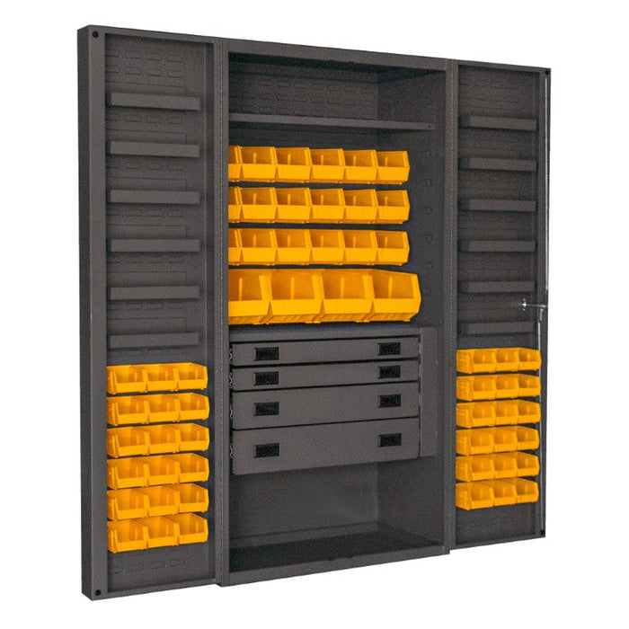DCBDLP584RDR-95 4 Drawer Cabinet, 2 Shelves, 58 Bins