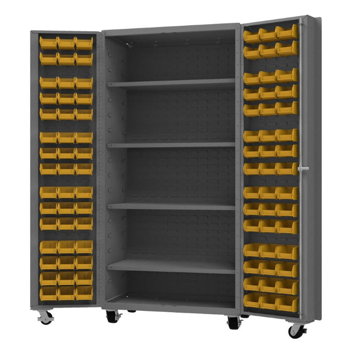 DCM36-BDLP-96-4S-95 Mobile Cabinet, 96 Bins, 4 shelves