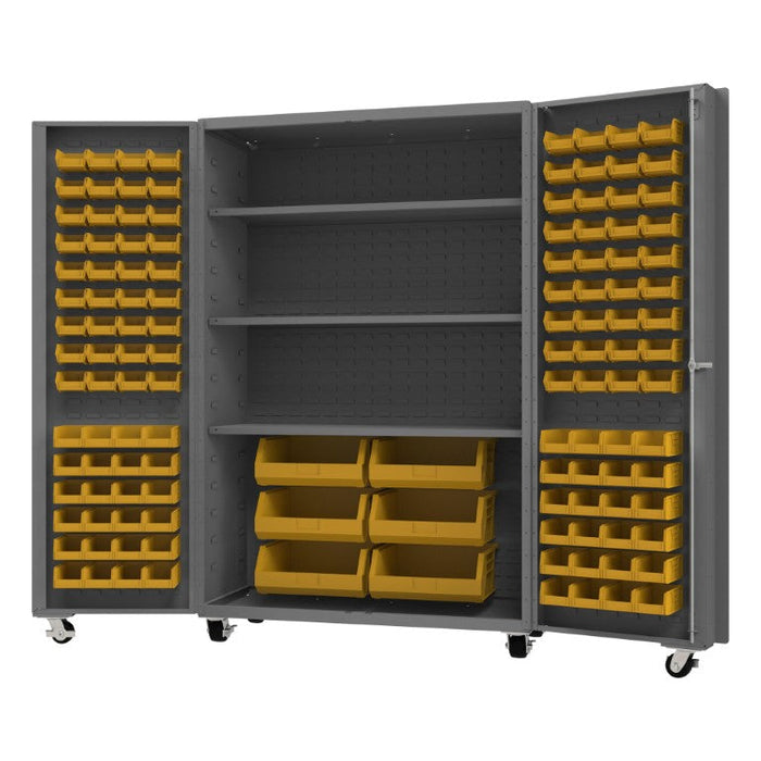 DCM48-BDLP-126-3S-95 Mobile Cabinet, 126 Bins, 3 shelves