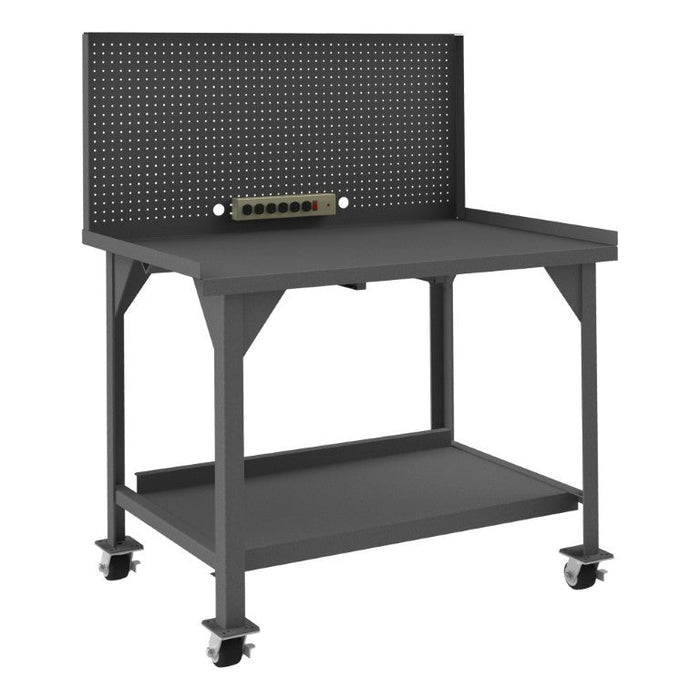 DWBM-3048-BE-PB-PS-95 Mobile Workbench, Pegboard, 48 x 30