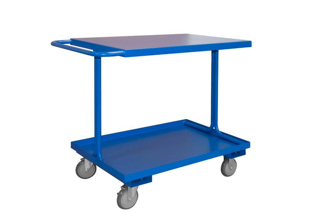 EAS-2436-65T Easy Access Shelf Cart, 2 Shelves, Blue