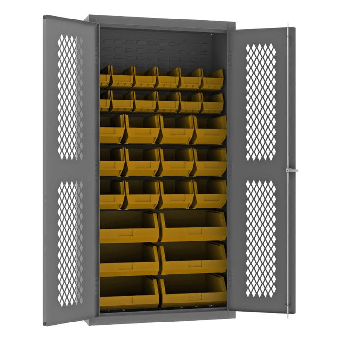 EMDC-362472-30B-95 Ventilated Cabinet, 30 Yellow Bins