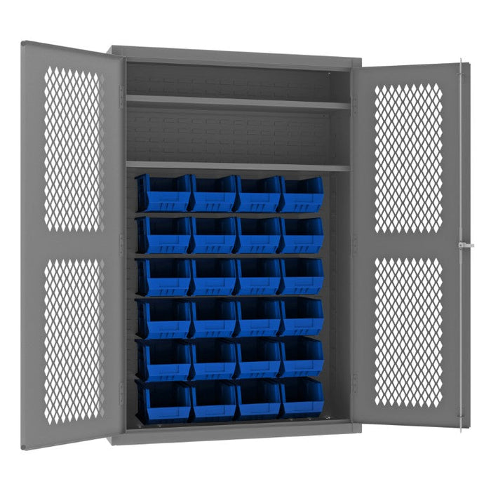 EMDC-481872-24B-2S-5295 Ventilated Cabinet, 2 Shelves, 24 Bins