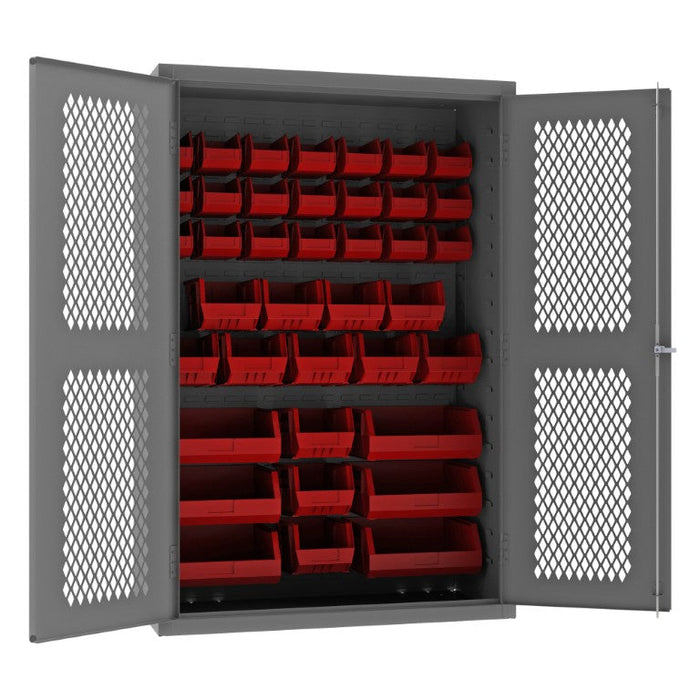 EMDC-482472-42B-1795 Ventilated Cabinet, 42 Red Bins