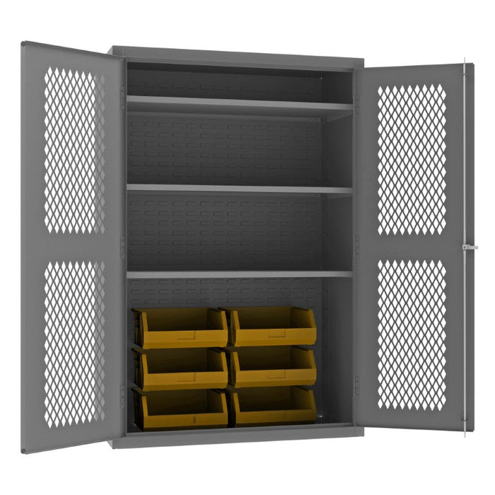 EMDC-482472-6B-3S-95 Ventilated Cabinet, 3 Shelves, 6 Bins