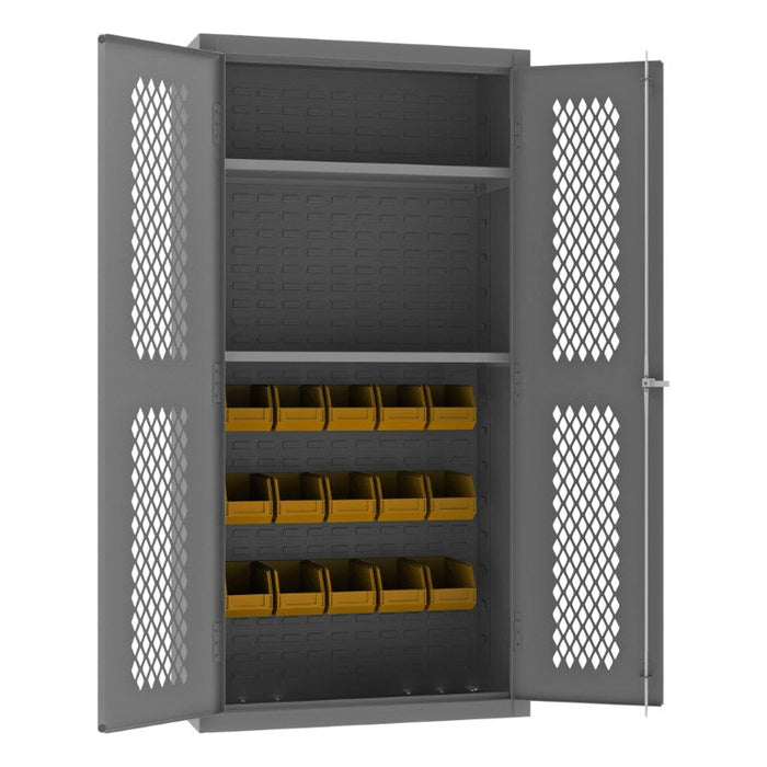 EMDC36182S15B95 Ventilated Cabinet, 2 Shelves, 15 Bins