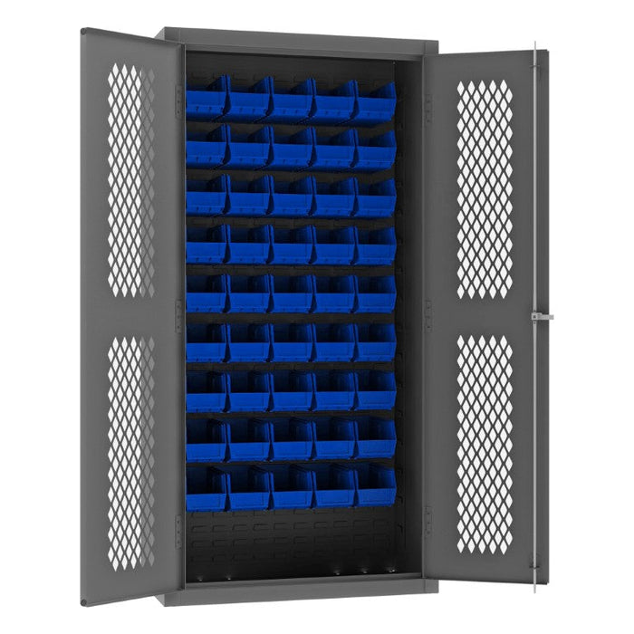 EMDC361845B5295 Ventilated Cabinet, 45 Blue Bins