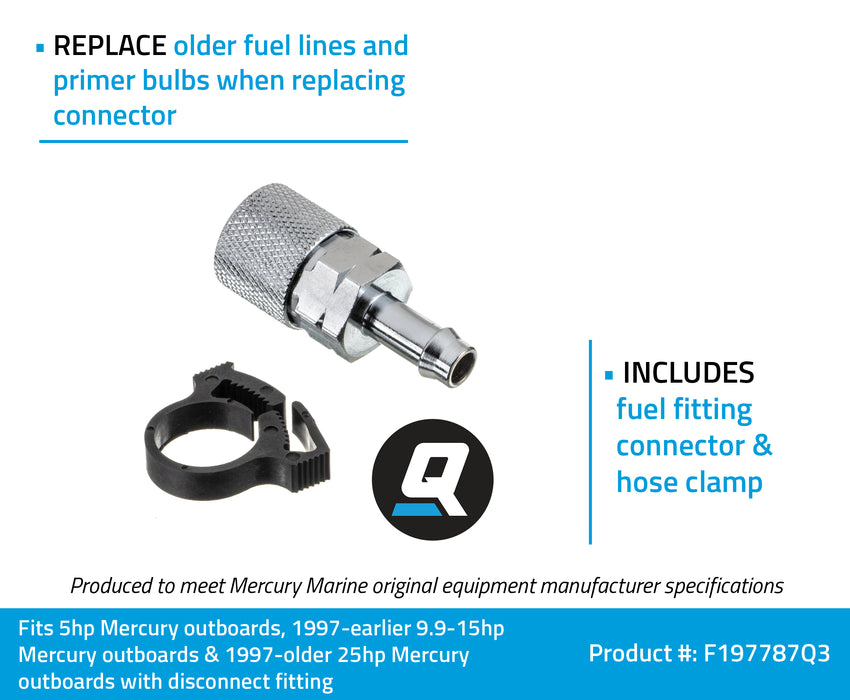 Quicksilver F197787Q3 Quick Disconnect Fuel Line Fitting