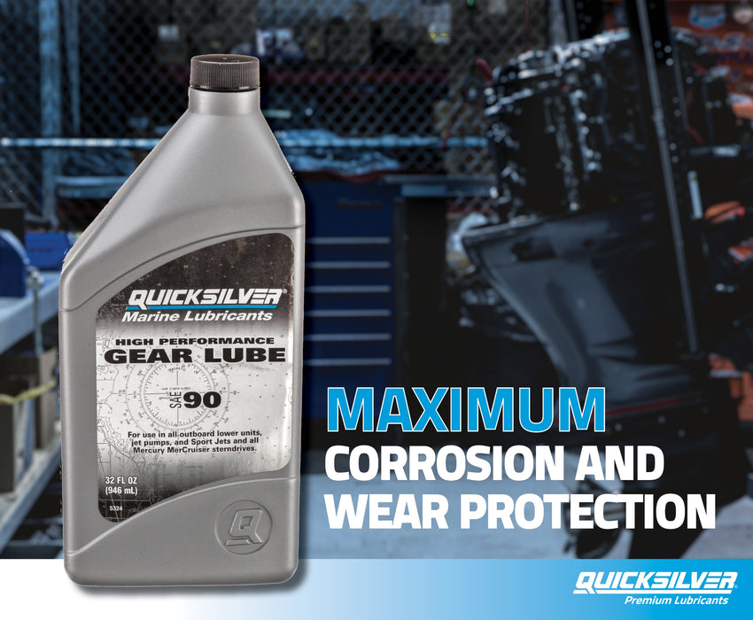 Quicksilver 8M0222065 SAE 90 High Performance Gear Lube, 32 oz.