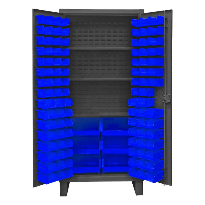 HDC36-102-3S5295 Cabinet, 3 Shelves, 102 Blue Bins