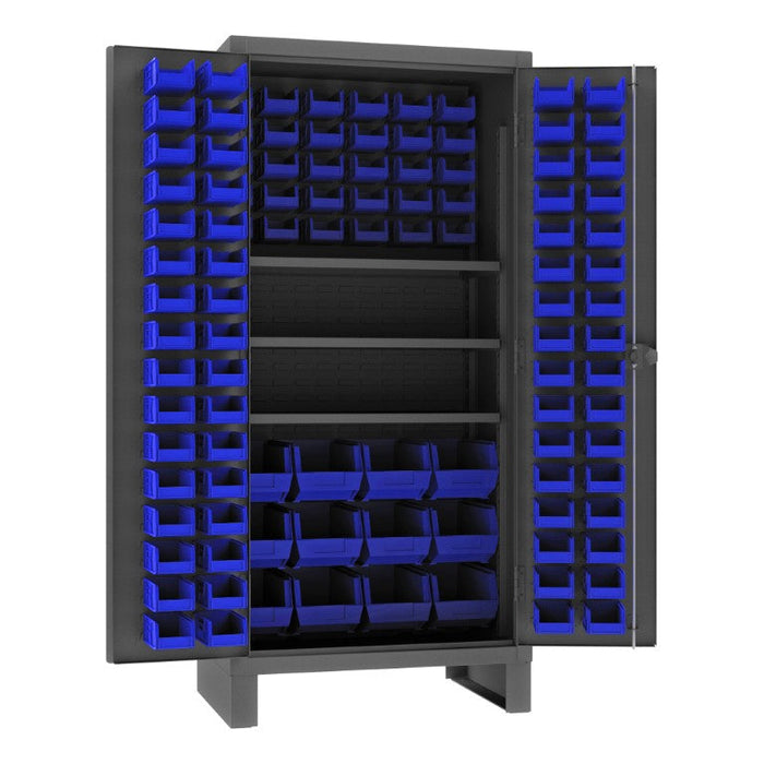 HDC36-108-3S5295 Cabinet, 3 Shelves, 108 Blue Bins