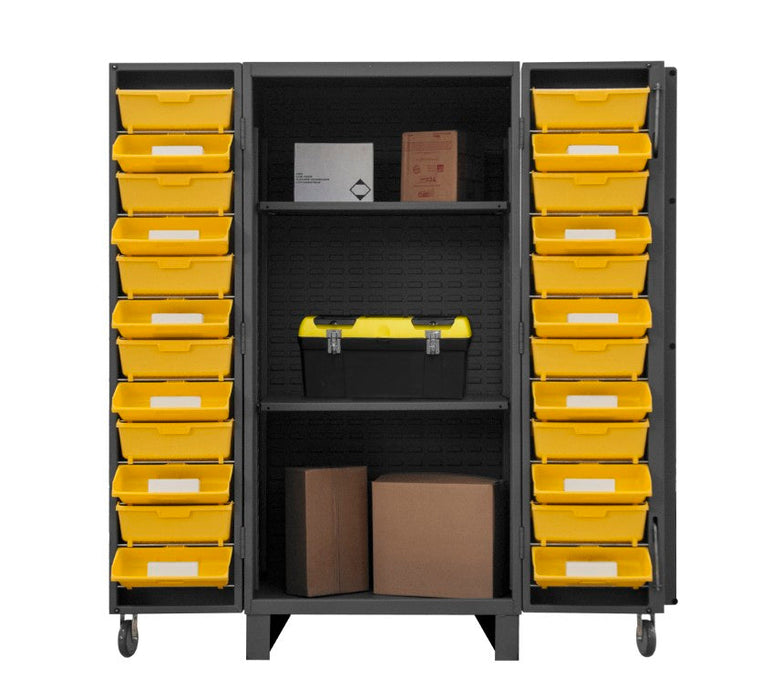 HDC36-24DC24TB2S95 Cabinet, 2 Shelves, 12 Yellow Bins