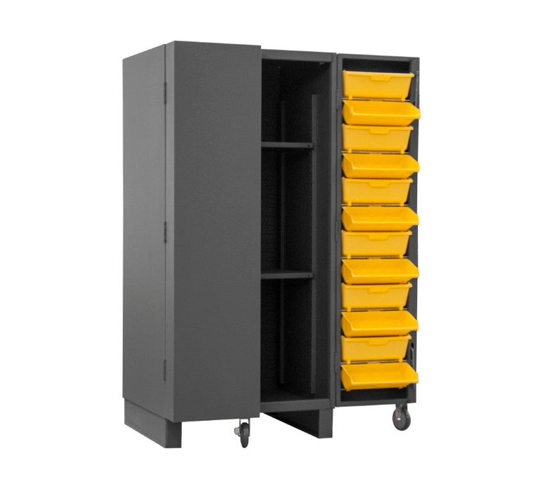 HDC36-24DC24TB2S95 Cabinet, 2 Shelves, 12 Yellow Bins