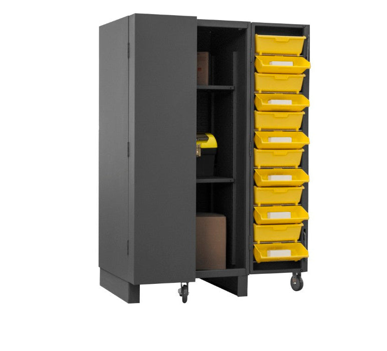 HDC36-24DC24TB2S95 Cabinet, 2 Shelves, 12 Yellow Bins