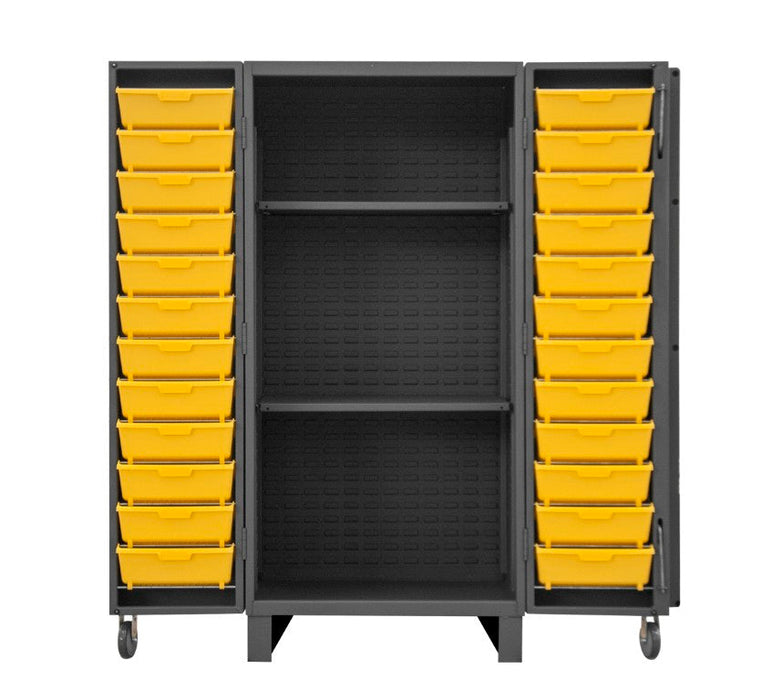 HDC36-24DC24TB2S95 Cabinet, 2 Shelves, 12 Yellow Bins