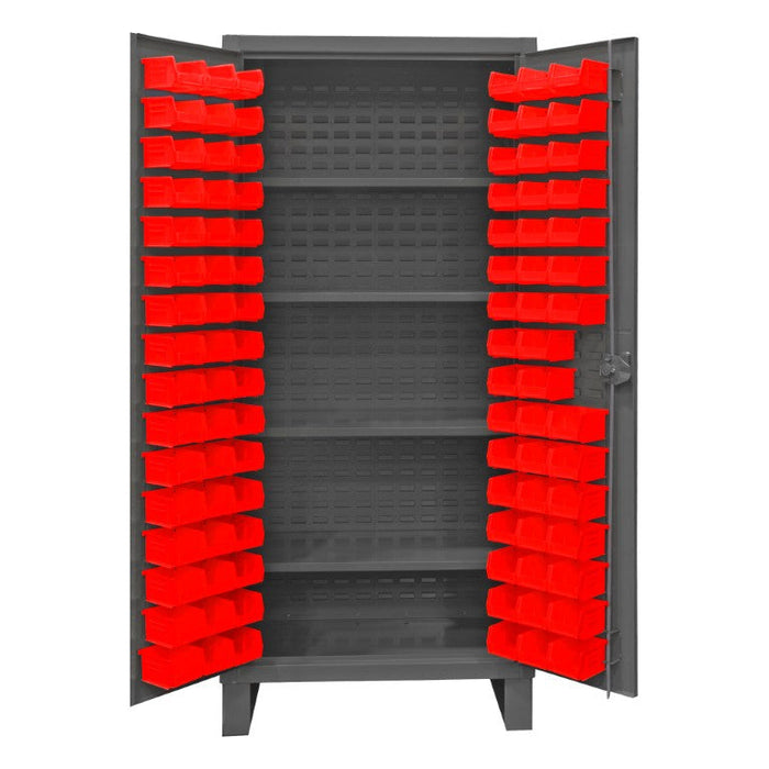 HDC36-96-4S1795 Cabinet, 4 Shelves, 96 Red Bins