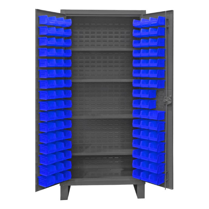 HDC36-96-4S5295 Cabinet, 4 Shelves, 96 Blue Bins