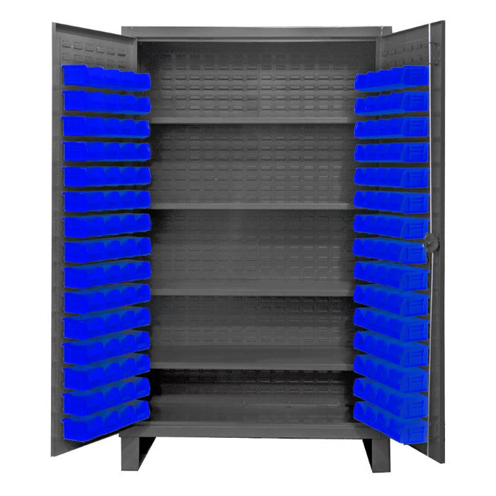 HDC48-120-4S5295 Cabinet, 4 Shelves, 120 Blue Bins