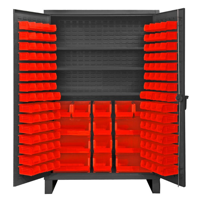 HDC48-134-3S1795 Cabinet, 3 Shelves, 134 Red Bins