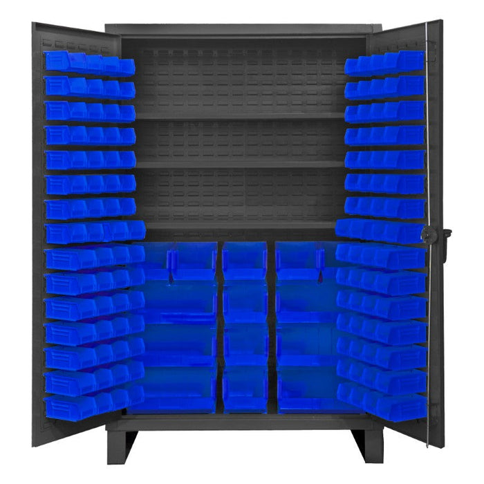 HDC48-134-3S5295 Cabinet, 3 Shelves, 134 Blue Bins