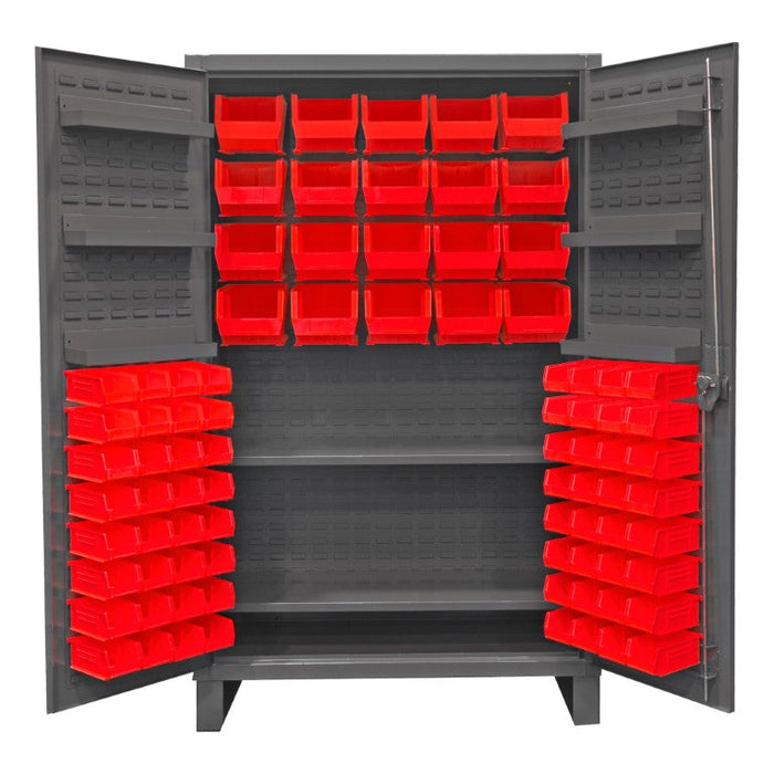 HDC48-84-2S6D1795 Cabinet, 2 Shelves, 84 Red Bins