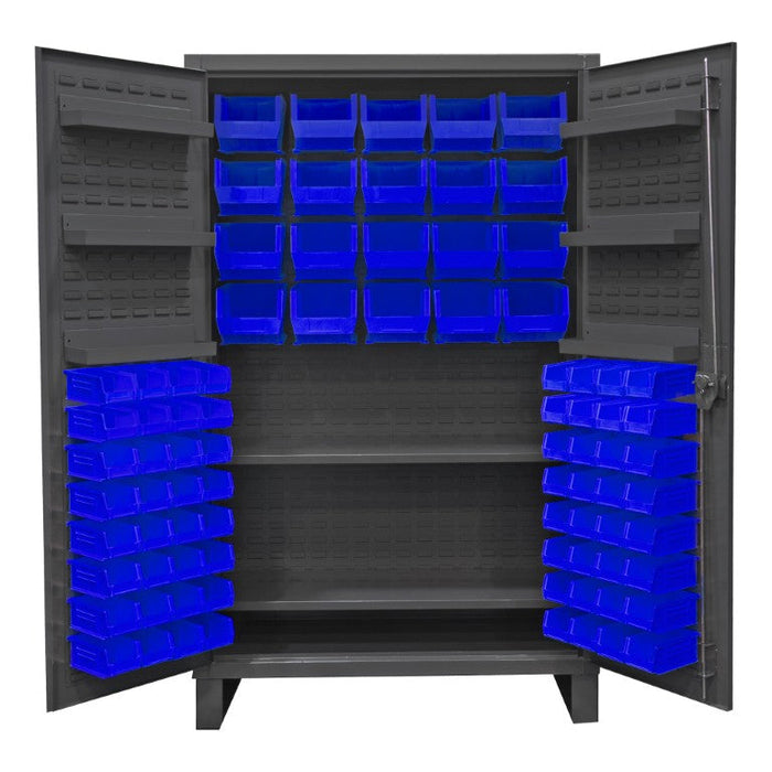 HDC48-84-2S6D5295 Cabinet, 2 Shelves, 84 Blue Bins