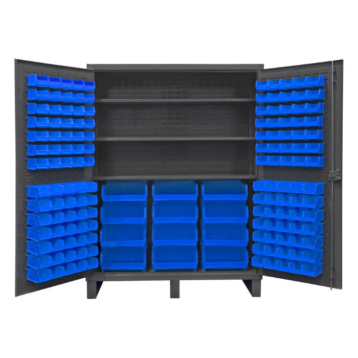 HDC60-156-3S5295 Cabinet, 3 Shelves, 156 Blue Bins