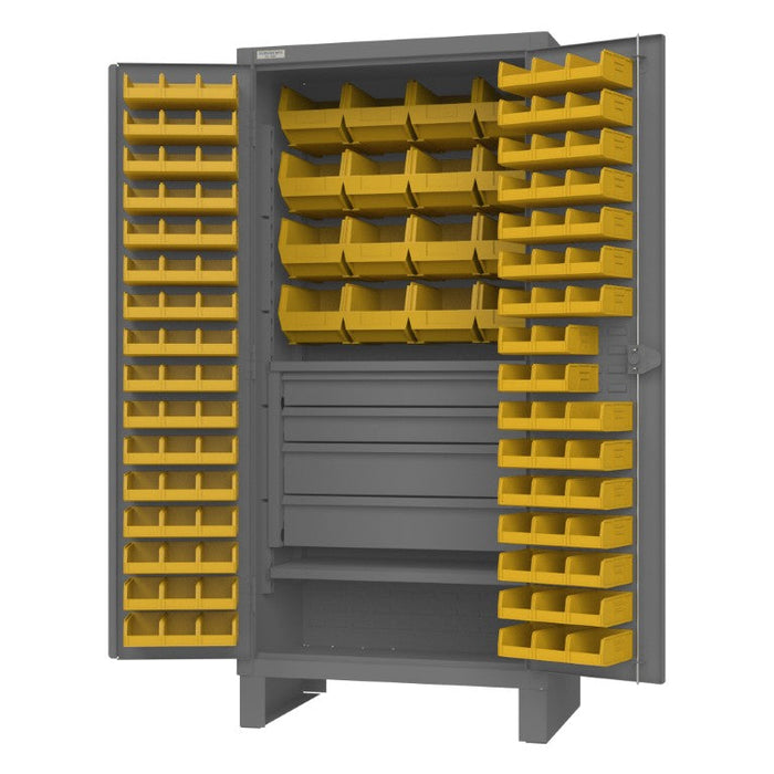 HDCD243678-110-2S-4M95 Cabinet, 2 Shelves, 110 Bins, 4 Drawers