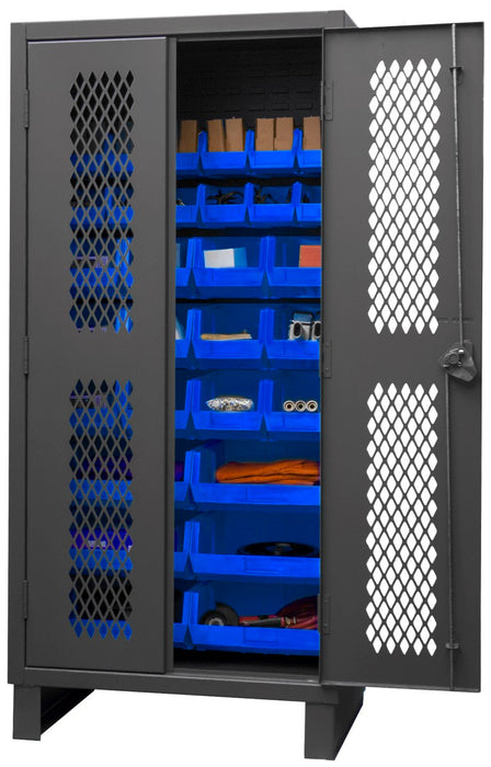 HDCV36-30B-5295 Ventilated Cabinet, 30 Blue Bins