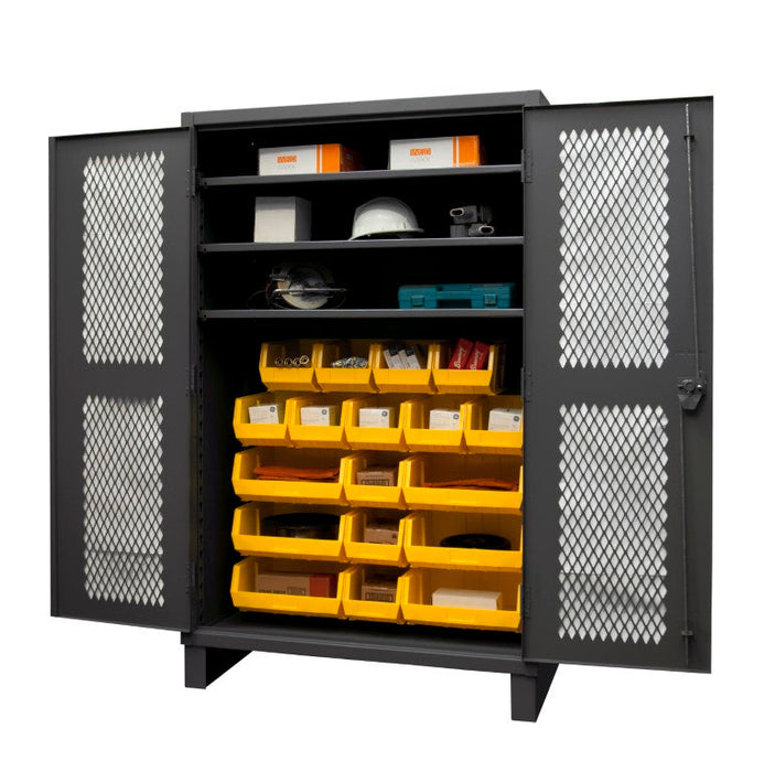 HDCV48-18B-3S95 Ventilated Cabinet, 3 Shelves, 18 Bins