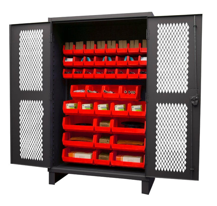 HDCV48-42B-1795 Ventilated Cabinet, 42 Red Bins