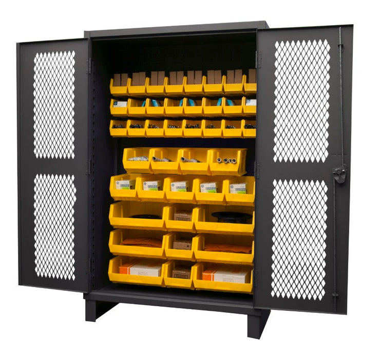 HDCV48-42B-95 Ventilated Cabinet, 42 Yellow Bins