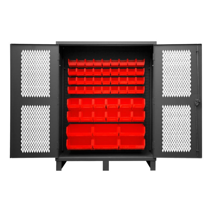 HDCV60-54B-1795 Ventilated Cabinet, 54 Red Bins