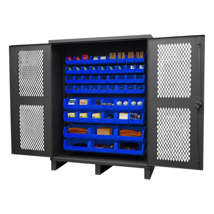 HDCV60-54B-5295 Ventilated Cabinet, 54 Blue Bins