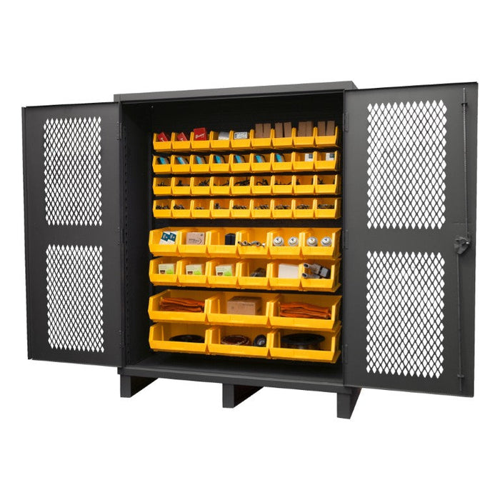 HDCV60-54B-95 Ventilated Cabinet, 54 Yellow Bins
