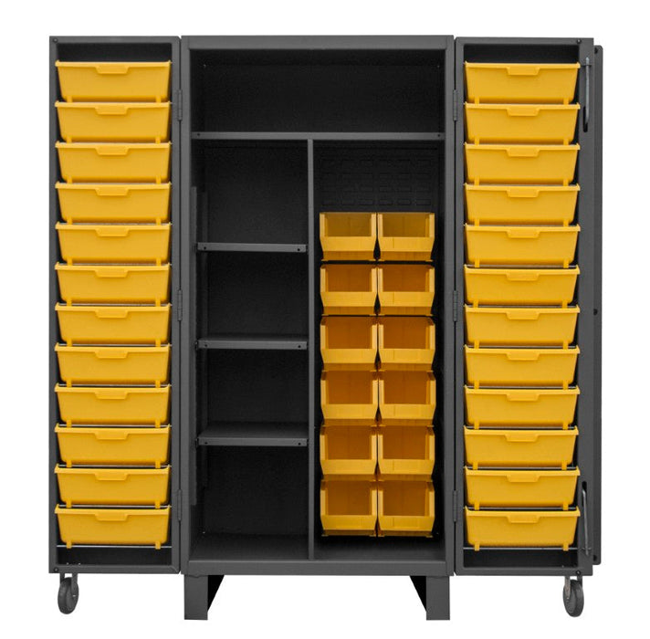 HDJ36-12DC24TB4S95 Cabinet, 4 Shelves, 12 Yellow Bins