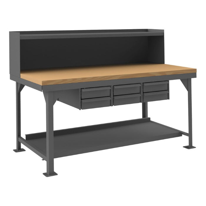 HDWBMT3672RS6DR95 Workbench, Maple top, 6 Drawers, 72 x 36