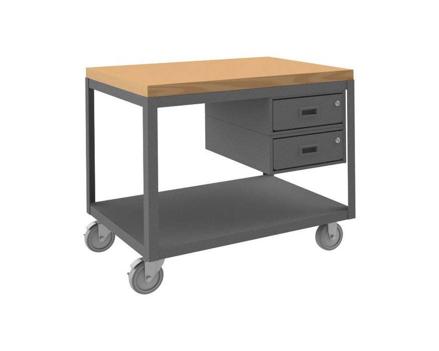 HMT-2436-2-MT-2DR-95 High Deck Mobile Table, 2 Shelves